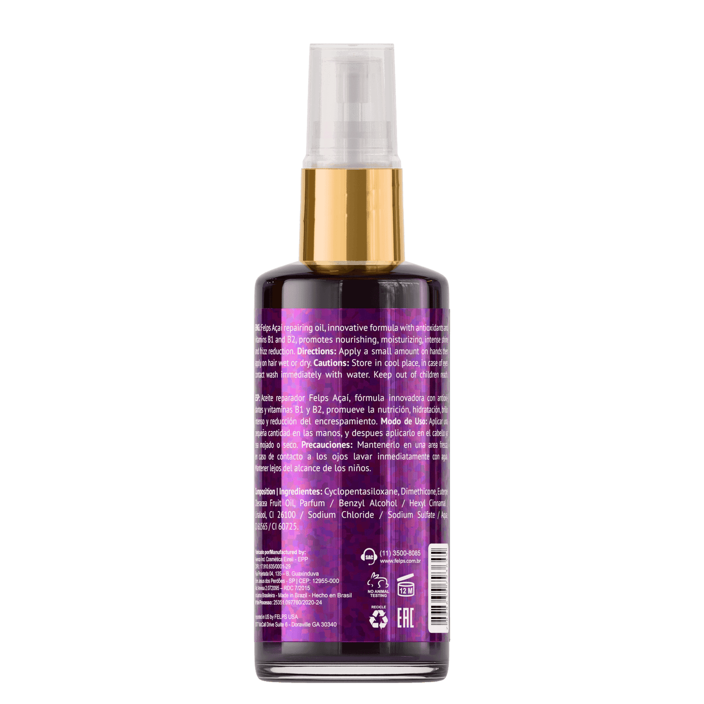 Olio capelli Acai Oil Post-trattamento Chimico - Keratinbooms