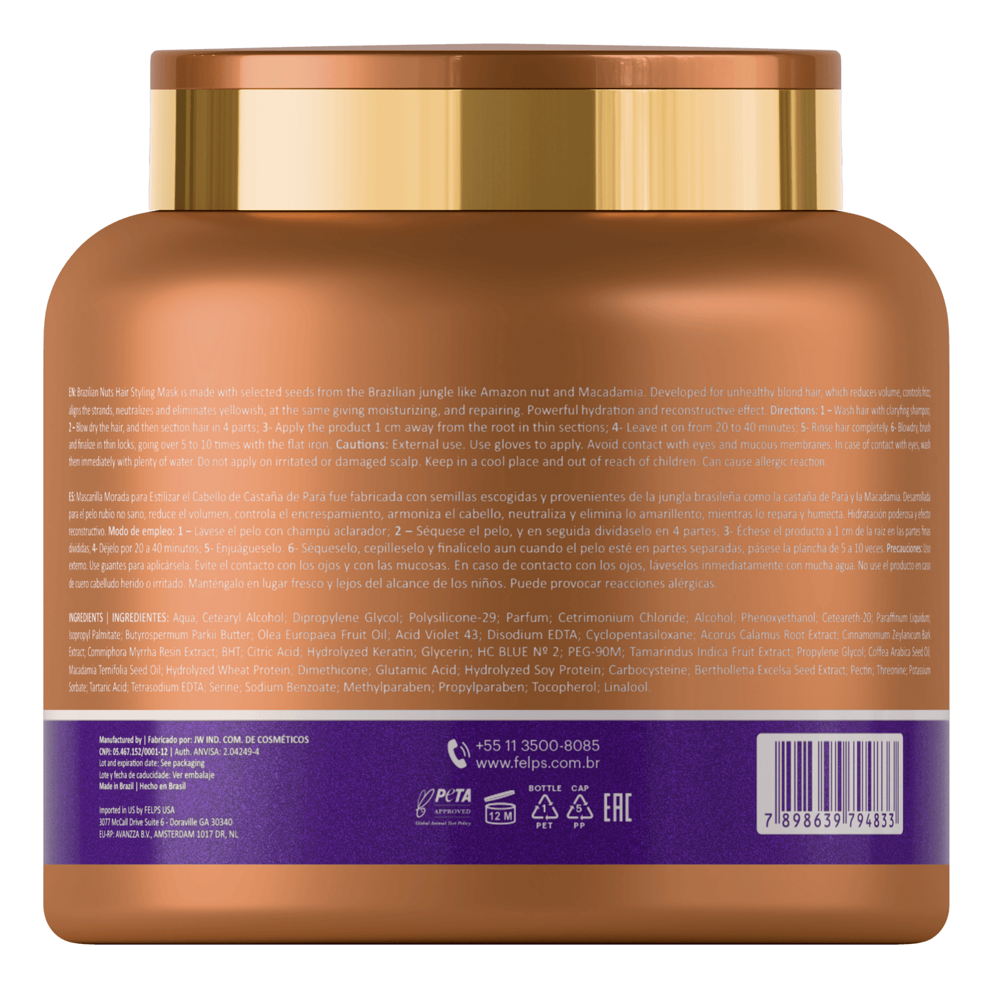 Botox per capelli Anti-giallo Lisciante Brazilian Nuts - Keratinbooms