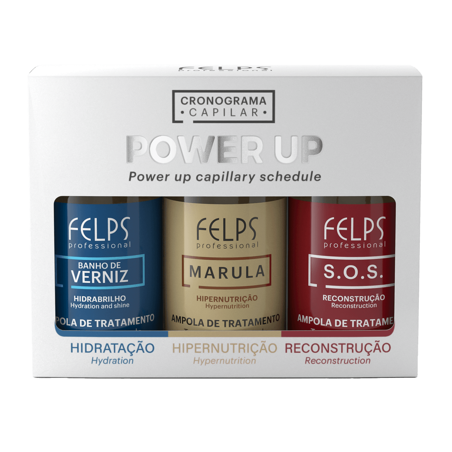 Cronogramma capillare POWER UP KIT 3x15ml – Idratazione, Nutrizione & Ricostruzione Express - Keratinbooms