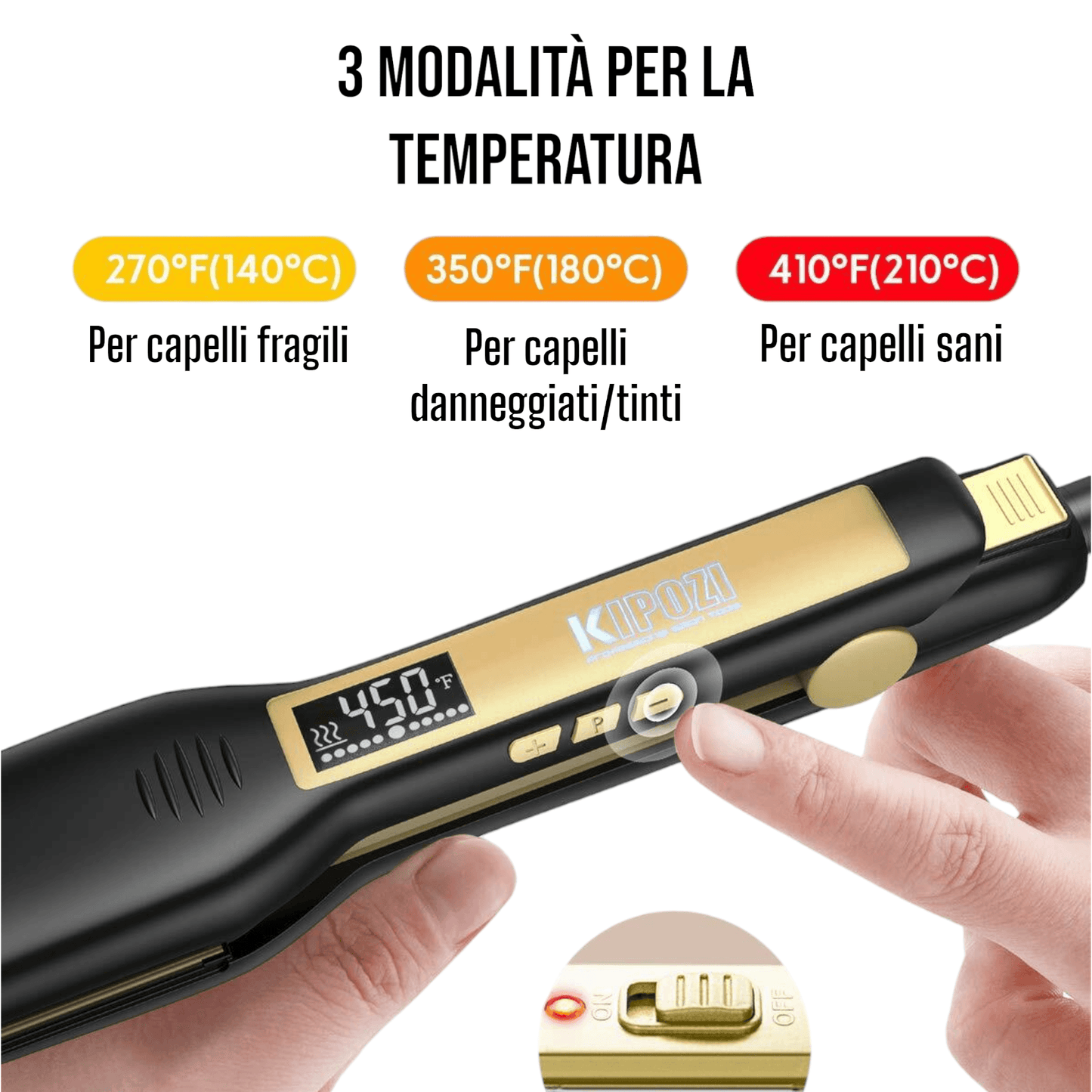 Piastra per capelli in titanio KIPOZI - Keratinbooms