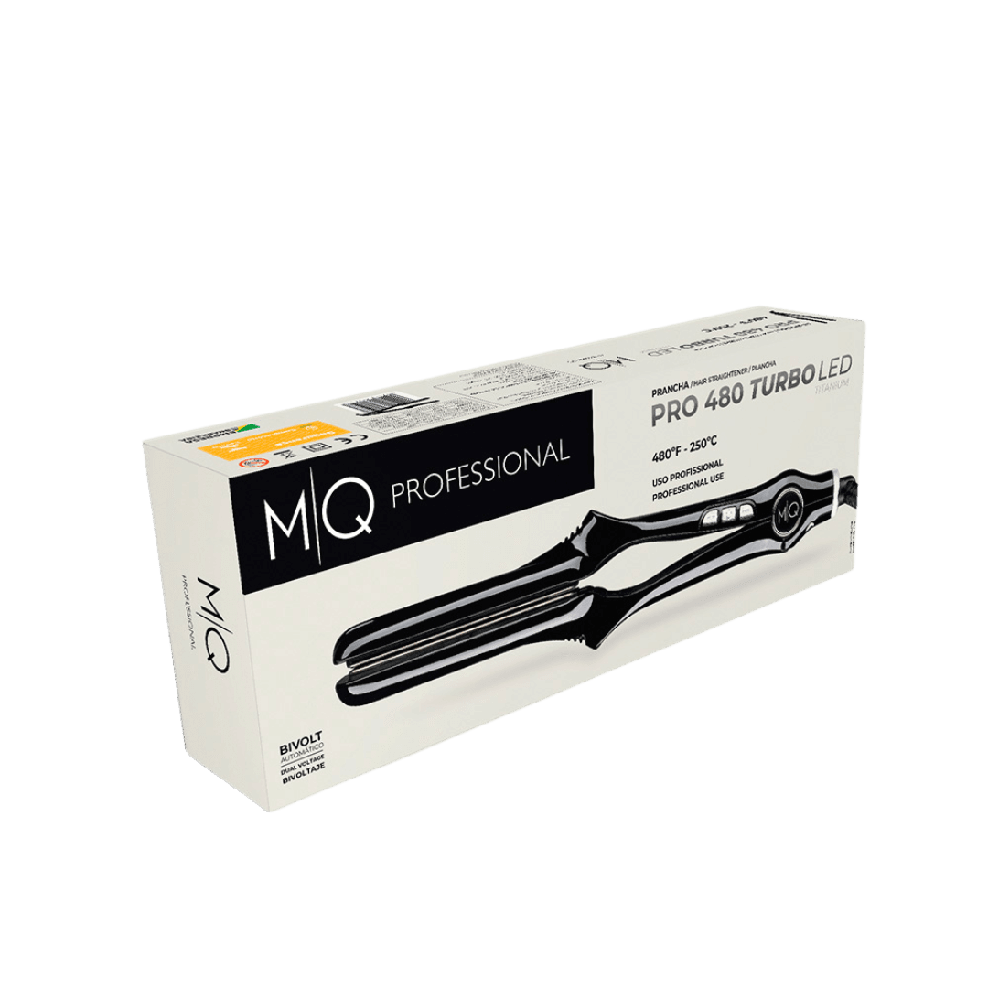 Piastra ergonomica professionale in titanio MQ PRO 480 TURBO - Keratinbooms