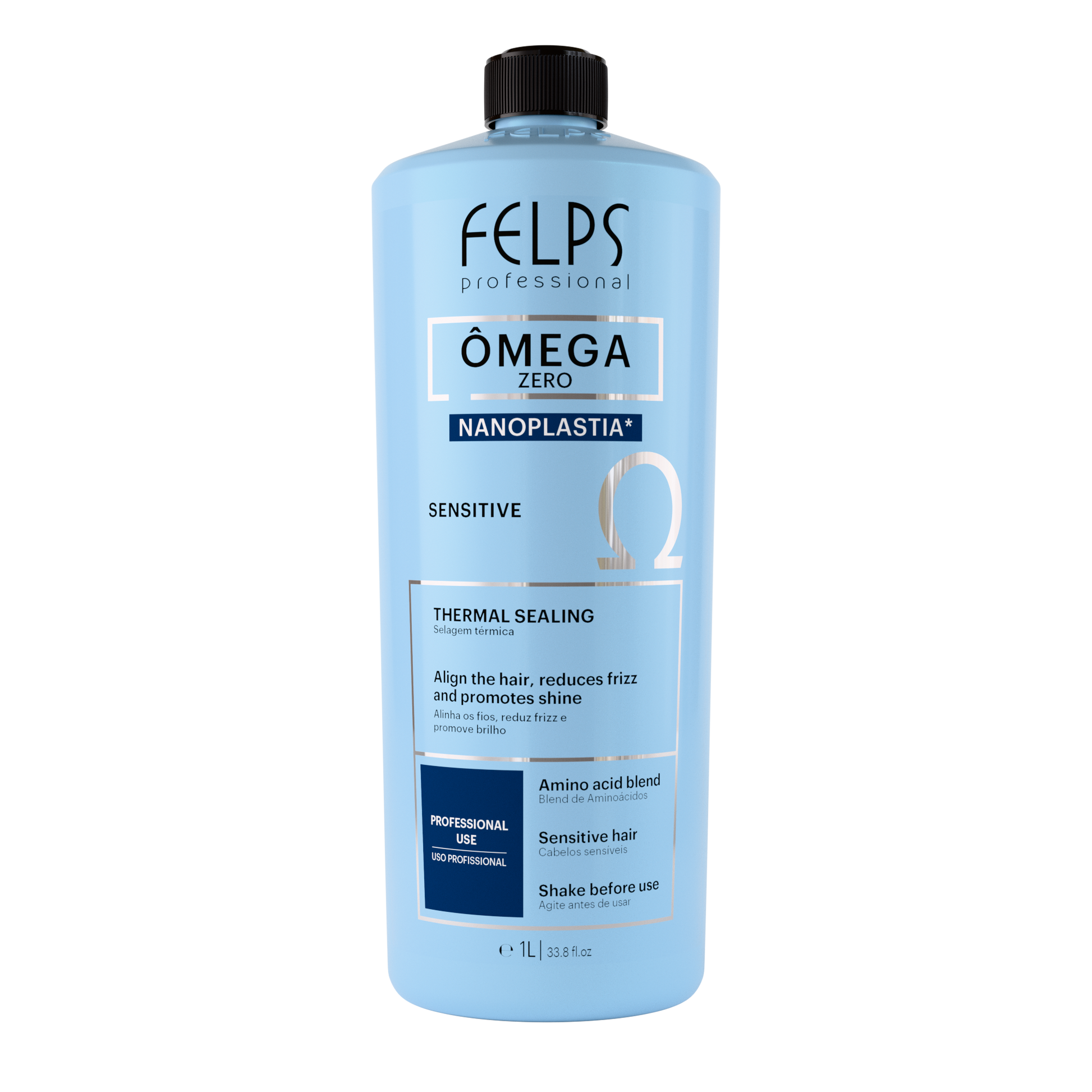 Flacone Nanoplastia Omega Zero Sensitive Felps - Trattamento lisciante senza formaldeide per capelli fragili