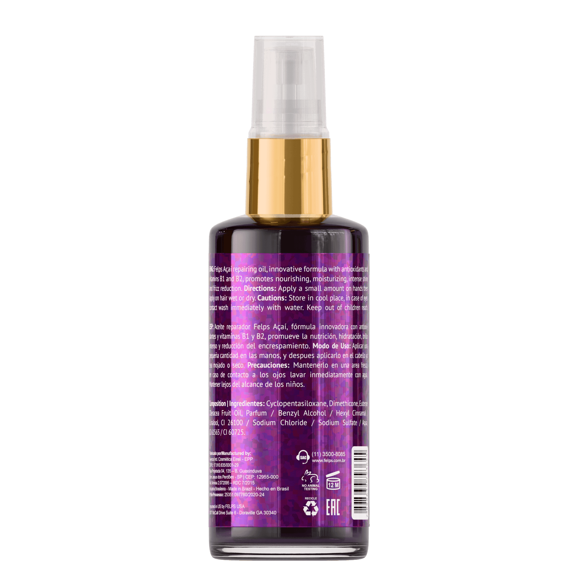 Olio capelli Acai Oil Post-trattamento Chimico - Keratinbooms