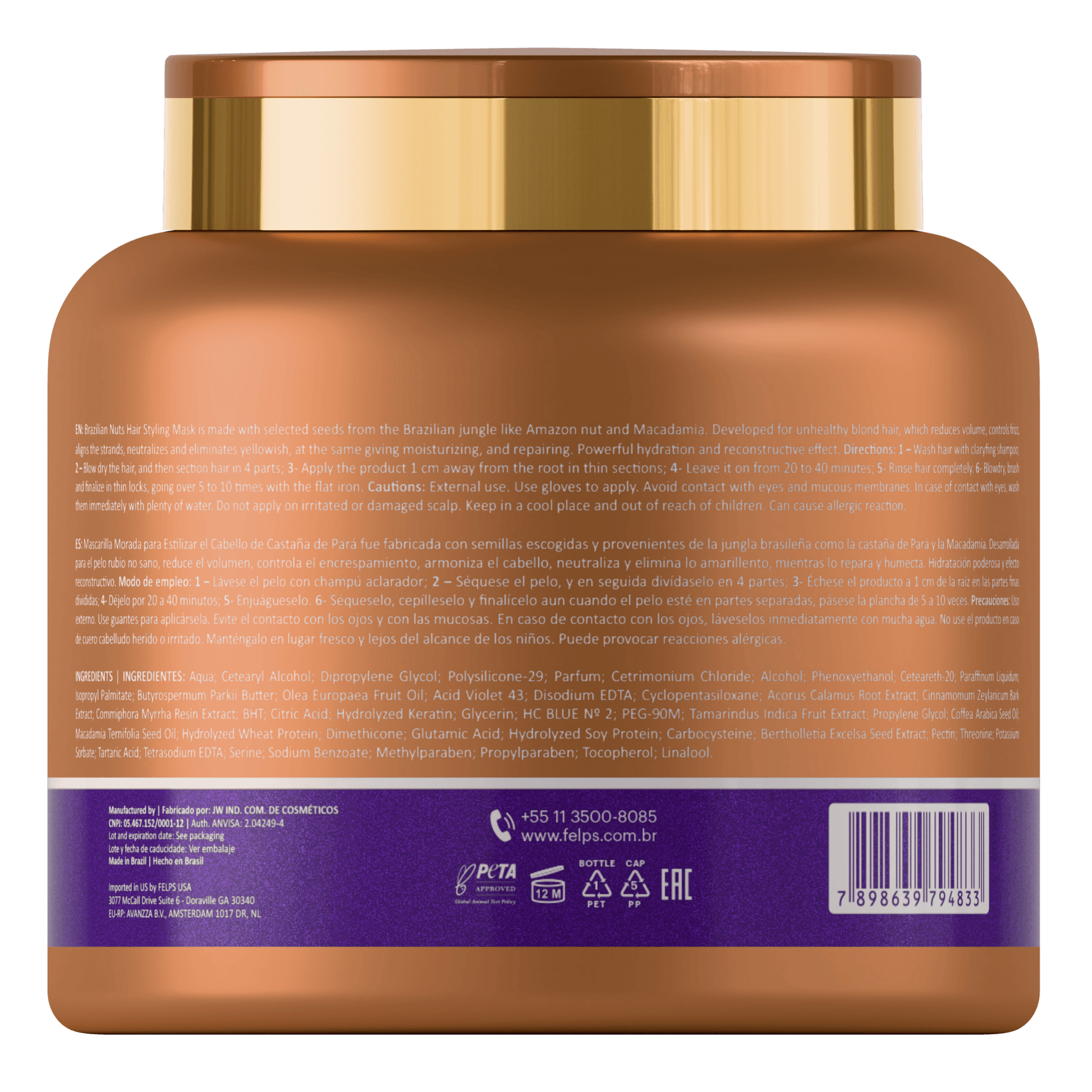 Botox per capelli Anti-giallo Lisciante Brazilian Nuts - Keratinbooms