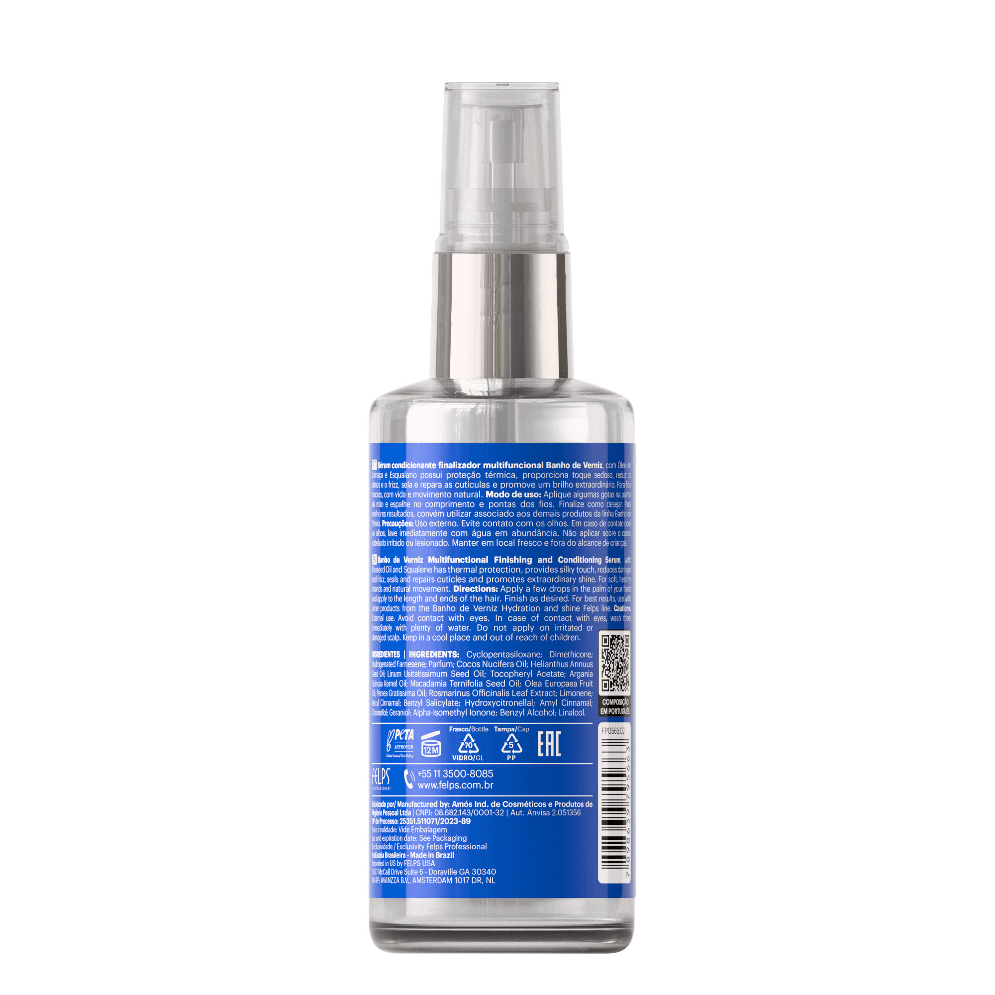 Bagno di Vernice Finish capelli multifunzionale con olio semi di lino e squalano - Keratinbooms