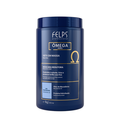 Flacone XBTX Omega Zero Organic Felps Professional 1kg - Trattamento anti-frizz con acido tannico