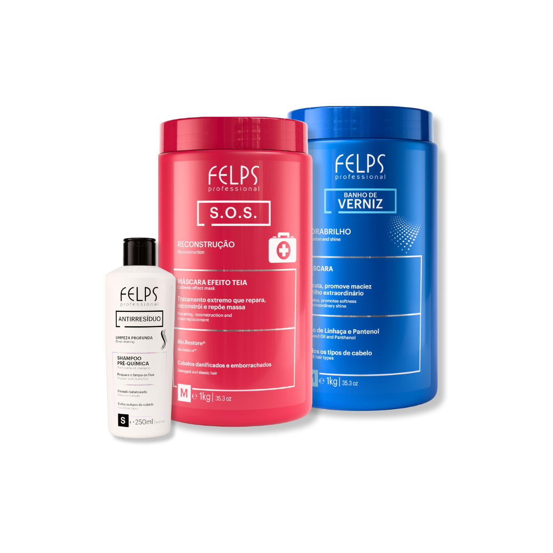 Kit ESTATE❤️💙🤍 BTX a freddo - Maschere SOS, Verniz da 1kg e Shampoo Antiresiduo 250ml in omaggio - Keratinbooms