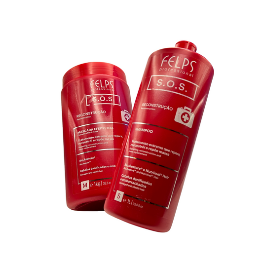 Maschera e Shampoo per la ricostruzione capelli della linee sos di felps professional